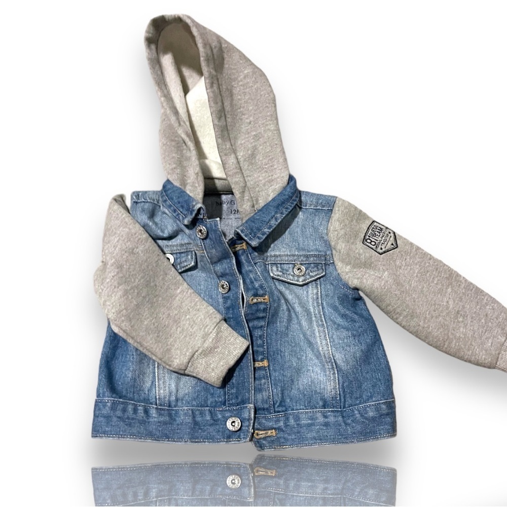 Like new guess denim jacket with hood​